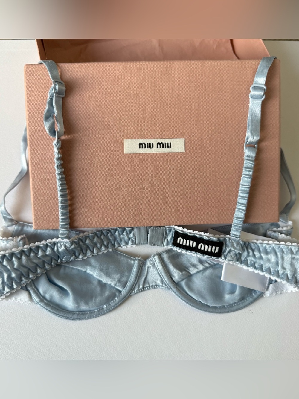 Miu Miu Satin Balconette Bra. Size 1, fits like XS. Authentic!!! Good condition